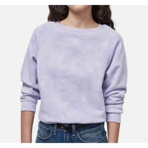 Nili Lotan Classic Crew Neck Tie Dye Light Lavender Crop NWT